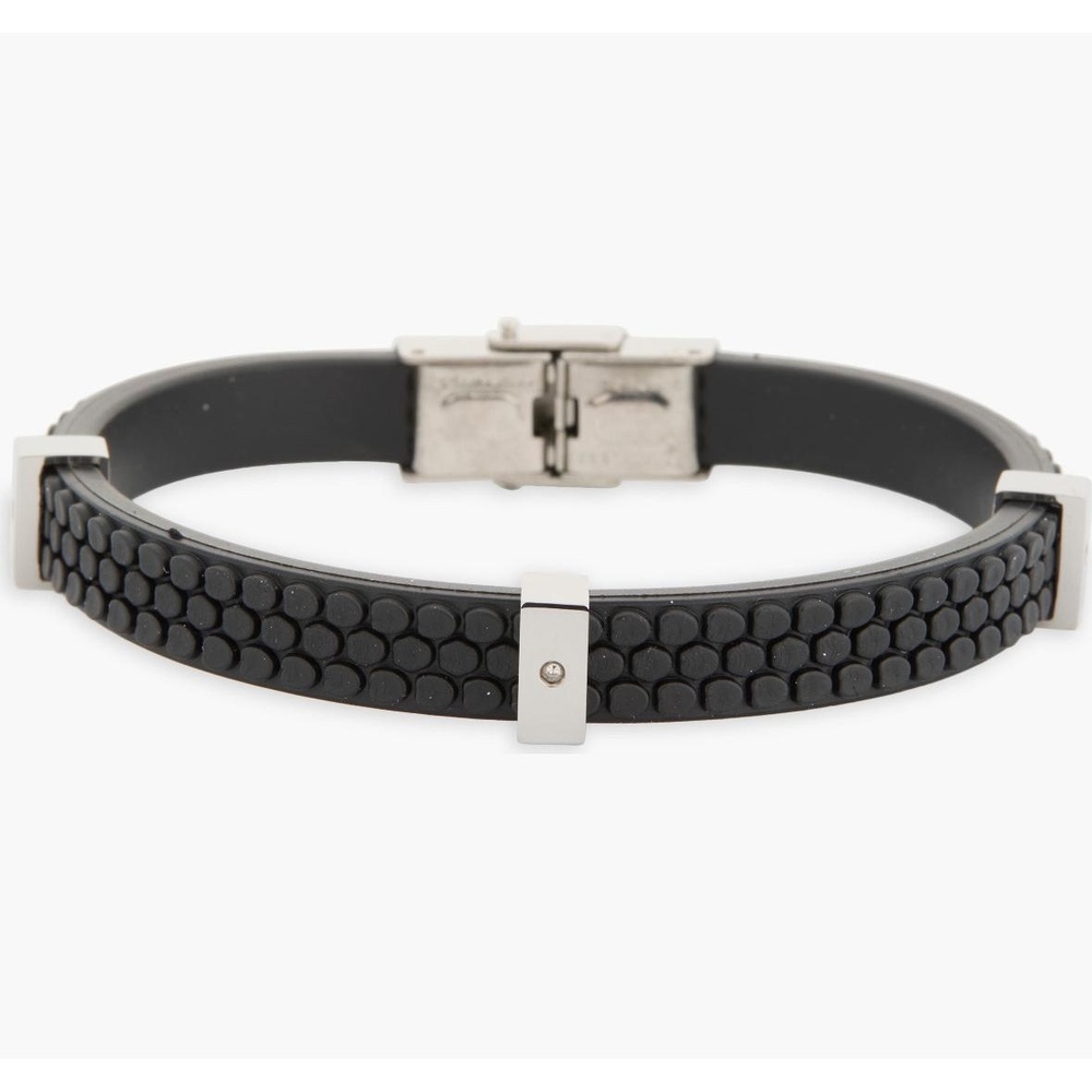 NWT Nordstrom Faux Leather Stainless Steel Men’s Bracelet